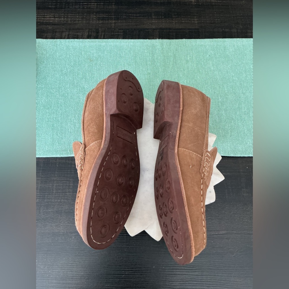 Men's Suede Penny Loafers in Light Brown - Picture 4 of 6